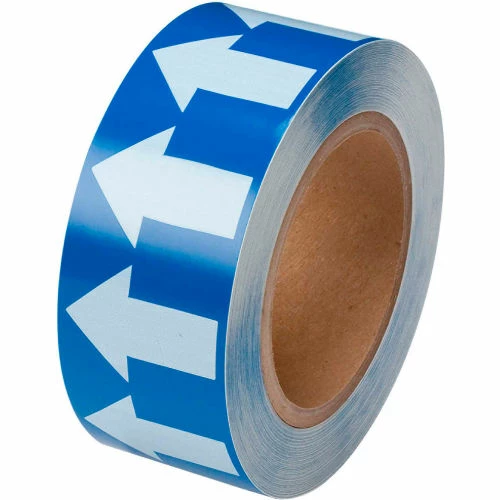 Brady® 91423 Pipe Marker Arrow Tape, Vinyl, 2"W x 30 Yds., Blue/White
