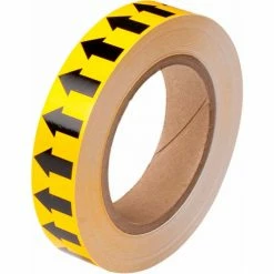 Brady® 91424 Pipe Marker Arrow Tape, Vinyl, 1"W x 30 Yds., Yellow/Black