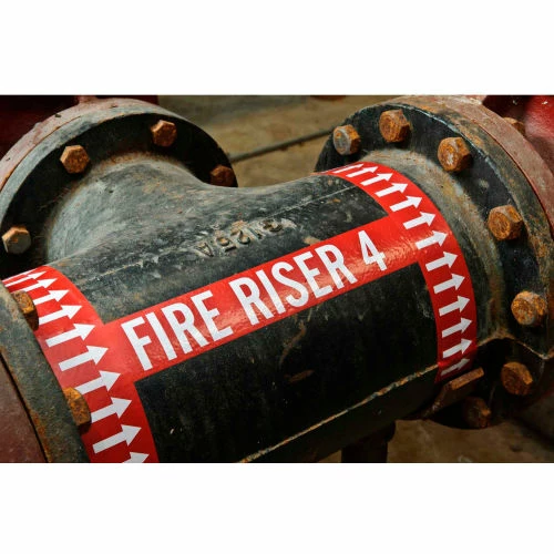 Brady® 91425 Pipe Marker Arrow Tape, Vinyl, 1"W x 30 Yds., Green/White - Image 2