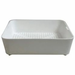 Allpoints 56-1398 8 1/2" x 8 1/2" Plastic Floor Drain Strainer with 3/16" Holes