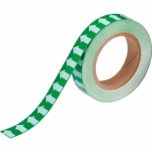 Brady® 91425 Pipe Marker Arrow Tape, Vinyl, 1"W x 30 Yds., Green/White - Image 3