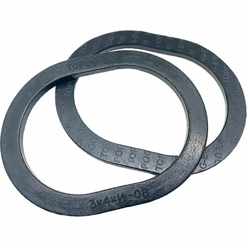 TOPOG-E Series 180 Handhole Gasket, 3" x 4" x 9/16", Black Rubber, Obround, 2 Pack