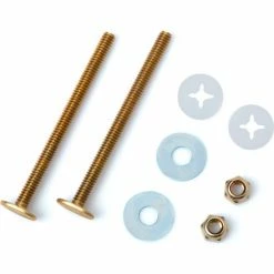 Black Swan Closet Bolts - Brass - Bagged (Style 2), 1/4" X 3-1/2" - Pkg Qty 50