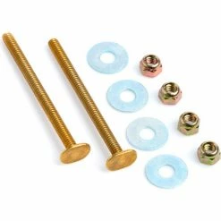 Black Swan Closet Bolts - Brass - Bagged (Style 3), 1/4" X 3-1/2" - Pkg Qty 50