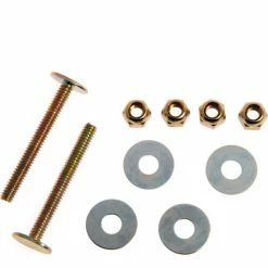 Black Swan Closet Bolts - Brass Plated - Bagged (Style 3), 1/4" X 1-3/4" - Pkg Qty 50