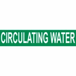 Pressure-Sensitive Pipe Marker - Circulating Water, Pack Of 25