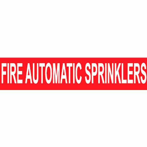 Pressure-Sensitive Pipe Marker - Fire Automatic Sprinklers, Pack Of 25
