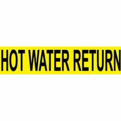 Pressure-Sensitive Pipe Marker - Hot Water Return, Pack Of 25