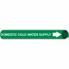 Precoiled and Strap-on Pipe Marker - Domestic Cold Water Supply