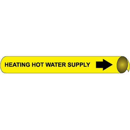 Precoiled and Strap-on Pipe Marker - Heating Hot Water Supply
