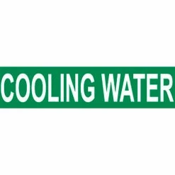 Pressure-Sensitive Pipe Marker - Cooling Water, Pack Of 25