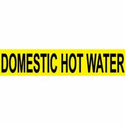 Pressure-Sensitive Pipe Marker - Domestic Hot Water, Pack Of 25