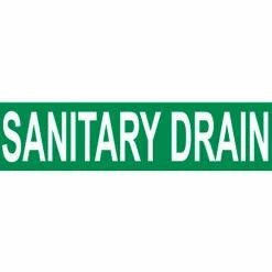 Pressure-Sensitive Pipe Marker - Sanitary Drain, Pack Of 25