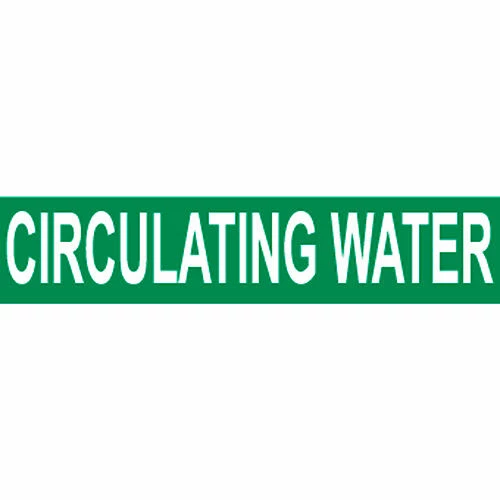 Pressure-Sensitive Pipe Marker - Circulating Water, Pack Of 25