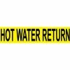 Pressure-Sensitive Pipe Marker - Hot Water Return, Pack Of 25