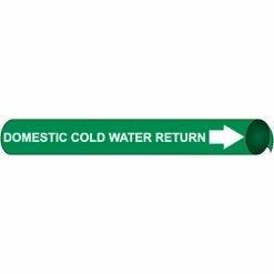 Precoiled and Strap-on Pipe Marker - Domestic Cold Water Return