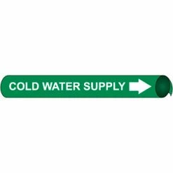 Precoiled and Strap-on Pipe Marker - Cold Water Supply
