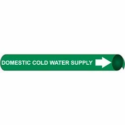 Precoiled and Strap-on Pipe Marker - Domestic Cold Water Supply