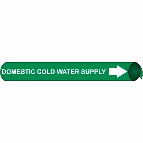 Precoiled and Strap-on Pipe Marker - Domestic Cold Water Supply