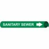 Precoiled and Strap-on Pipe Marker - Sanitary Sewer