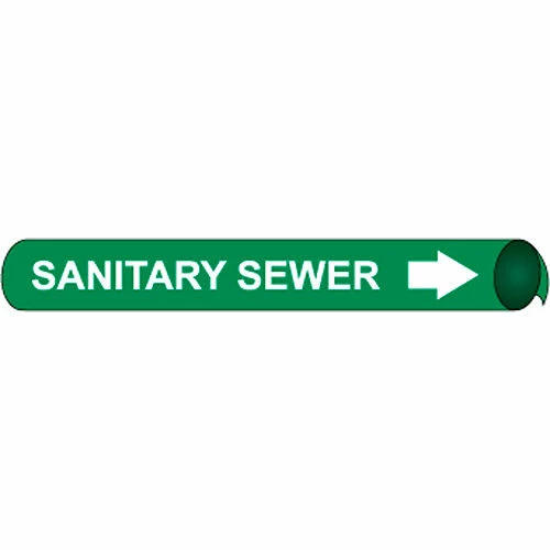 Precoiled and Strap-on Pipe Marker - Sanitary Sewer