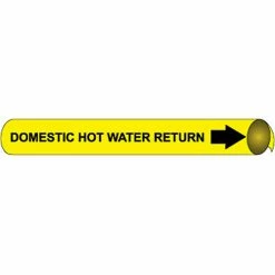 Precoiled and Strap-on Pipe Marker - Domestic Hot Water Return