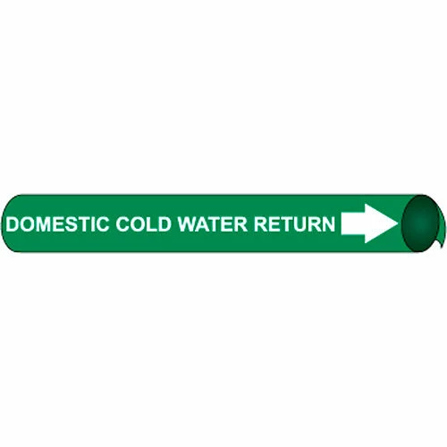 Precoiled and Strap-on Pipe Marker - Domestic Cold Water Return