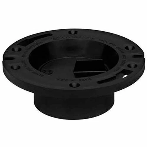 Oatey 43528 3" Or 4" ABS Closet Flange With Plastic 2 Slot / 2 Slide Ring With Test Cap - Pkg Qty 12