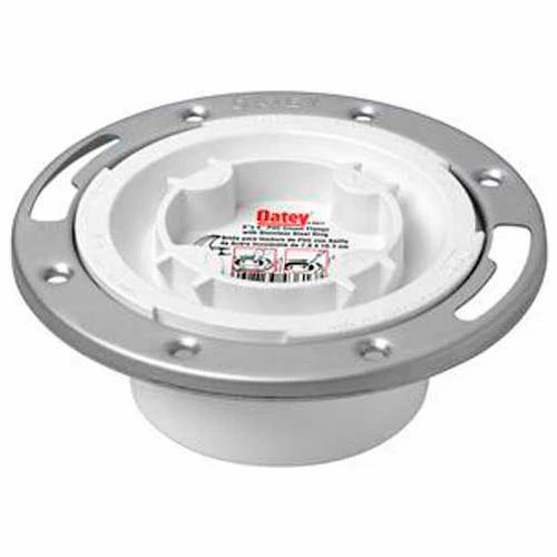 Oatey 43552 3" or 4" ABS Easy Tap Closet Flange with Stainless Steel Ring - Pkg Qty 12
